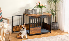 KOOPRO jaula para perros 32 pulgadas con doble puerta facilita el acceso.