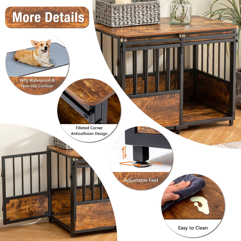 KOOPRO jaula-perros durable estructura metal-madera para uso diario.
