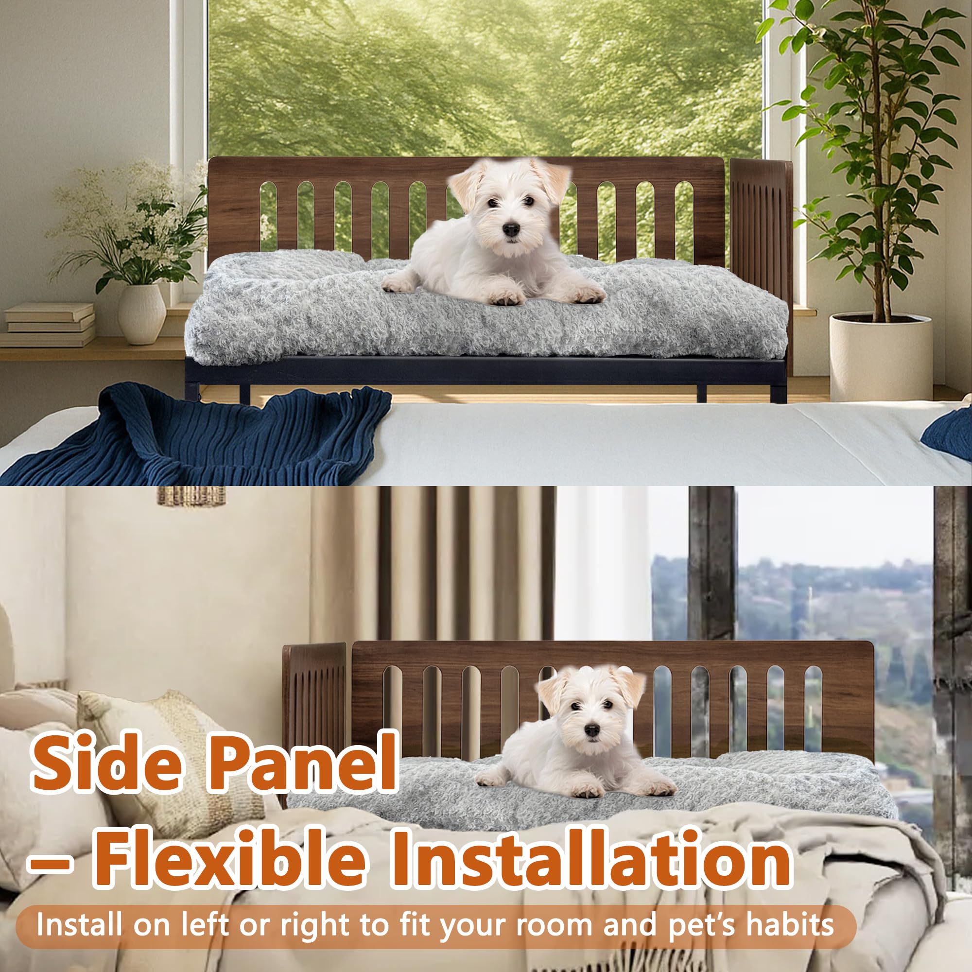 Koretech cama perro al lado diseño moderno mate negro que combina con decoración