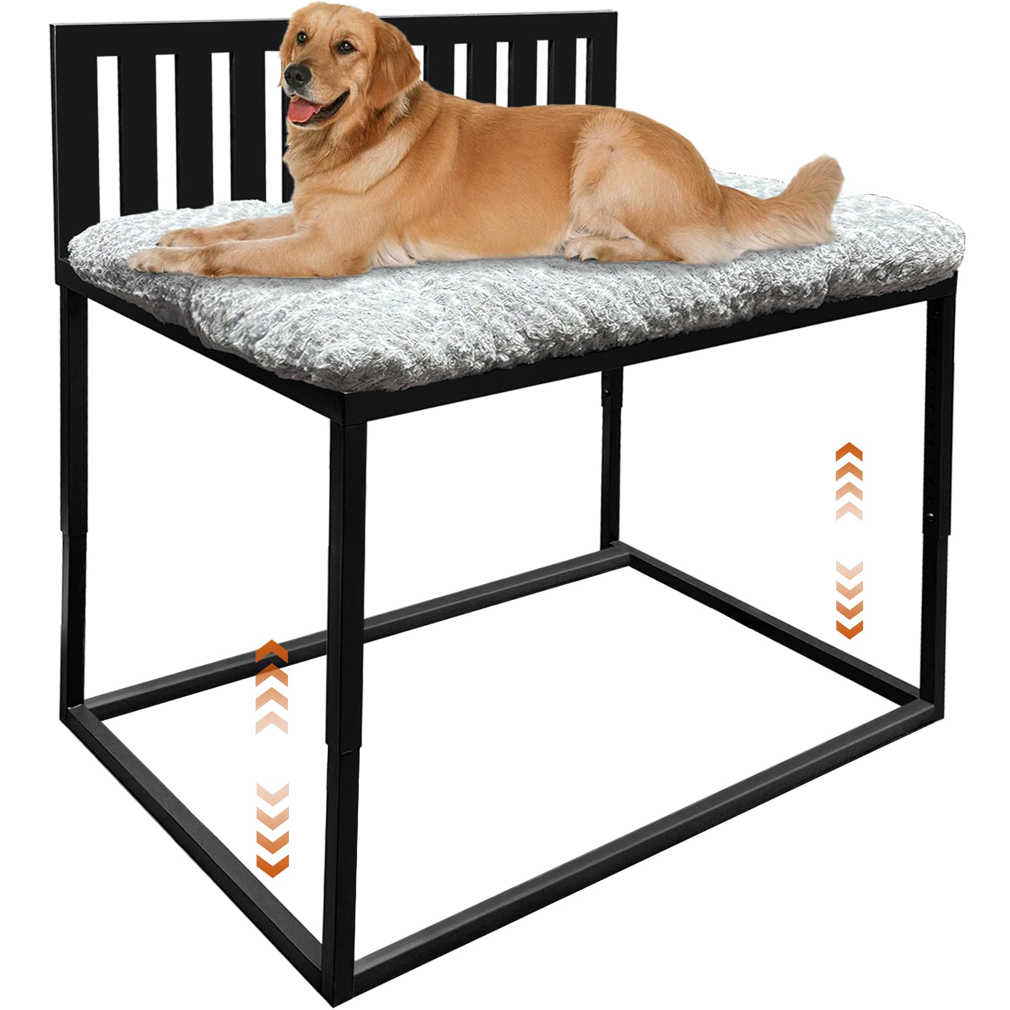 Koretech Cama para perro junto a la cama con ajuste de altura para mayor cercanía.