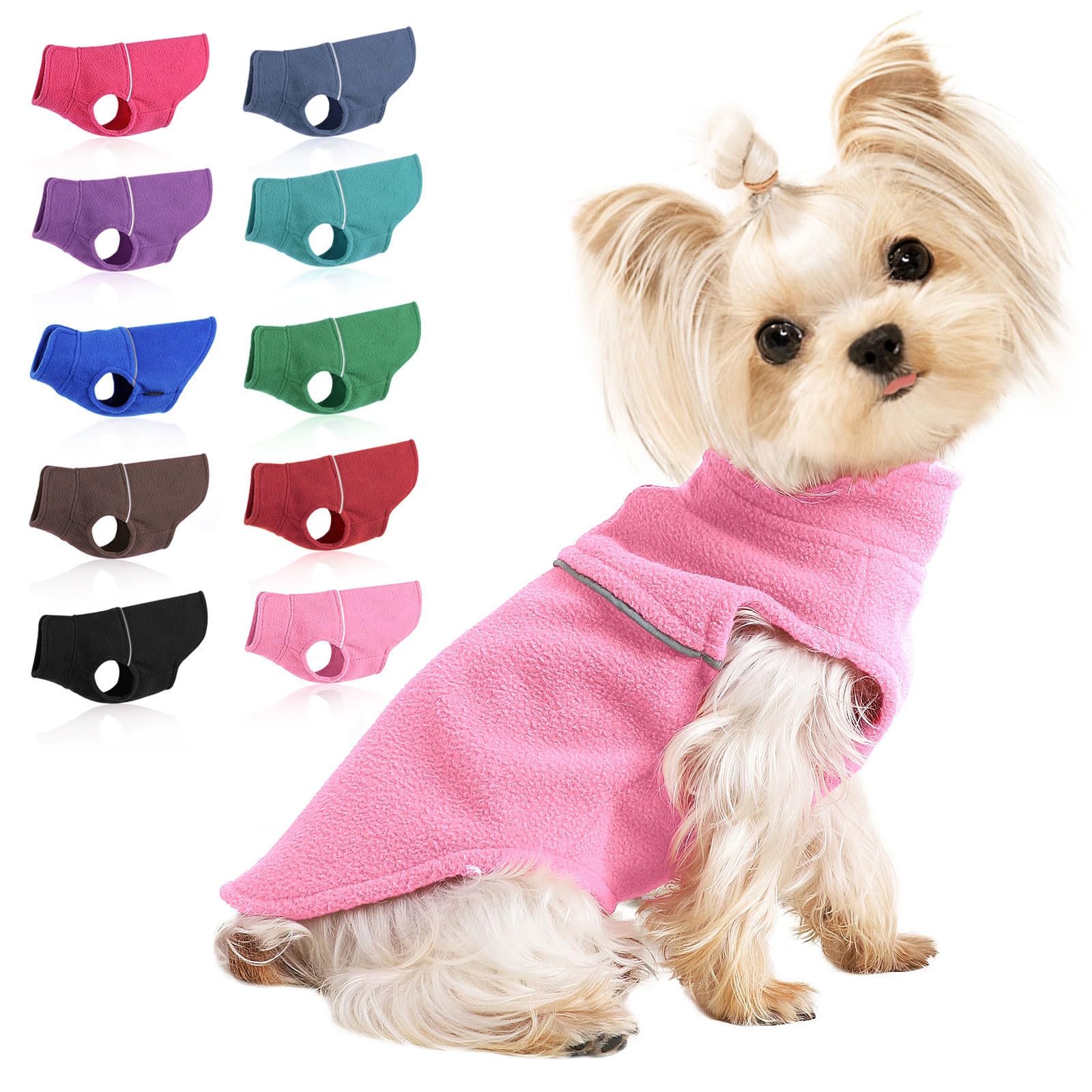 Kosiyi chaleco de pelo rosa para perros pequeños: abrigo suave y cómodo