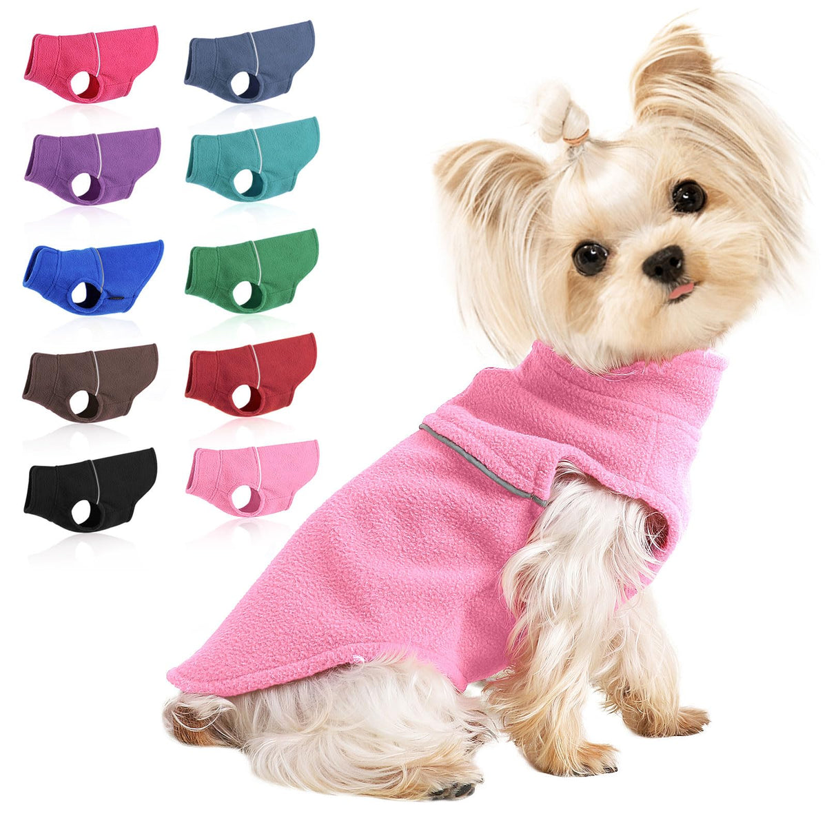 Kosiyi chaleco de pelo rosa para perros pequeños: abrigo suave y cómodo
