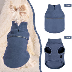 Kosiyi chaleco para perro pequeño, vista trasera, ajuste seguro para días fríos.