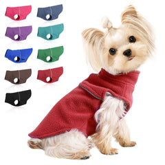 Kosiyi chaleco para perro pequeño, vista frontal roja, ideal para paseos invernales