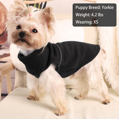 Kosiyi chaqueta franela para perro pequeño, detalle cuello, mantiene el cuello caliente.
