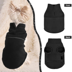 Kosiyi chaqueta franela para perro pequeño, vista posterior, protege contra el frío en caminatas.