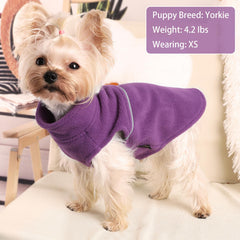 Kosiyi detalle cuello alto en chaleco para perro pequeño morado xs, protección contra el frío.