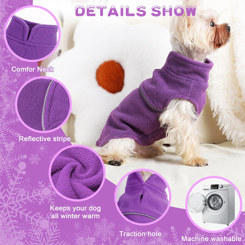Kosiyi diseño de manga amplia en suéter para perro pequeño morado xs, libertad de movimiento.