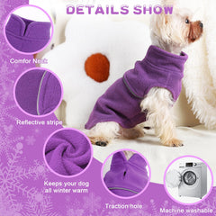 Kosiyi diseño de manga amplia en suéter para perro pequeño morado xs, libertad de movimiento.