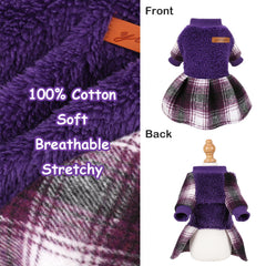 Kosiyi mangas-puf vestidor para perros, patchwork a cuadros para un look adorable.