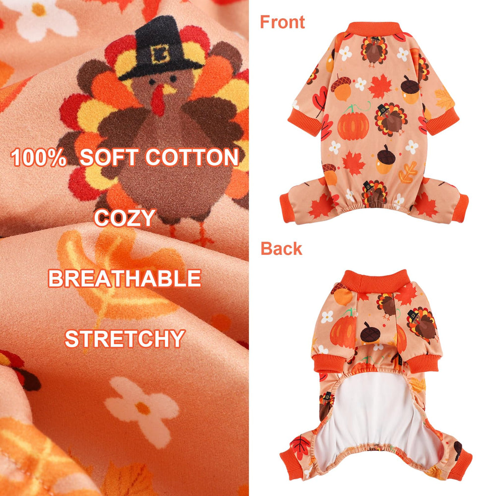 Kosiyi mono para perro con diseño calabaza, cómodo para paseos de otoño.