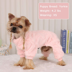 Kosiyi pijama de perro fleece rosa xs, suave para dormir.