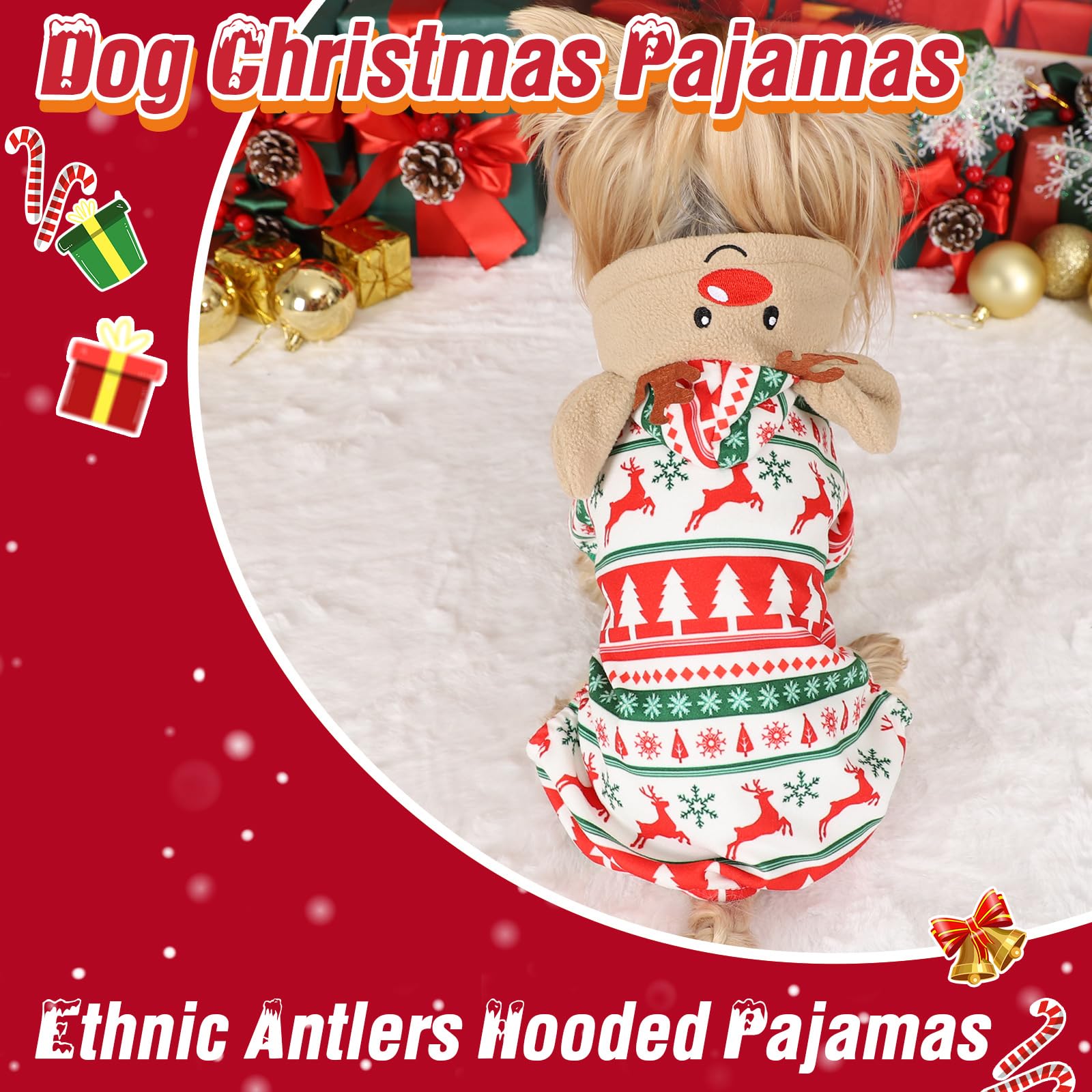 Pijama para perro Kosiyi con diseño boho étnico, ideal para salidas y fotos festivas.