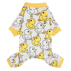 Kosiyi pijama para perro patito amarillo velvet: mantiene cálido al perro durante paseos fríos.