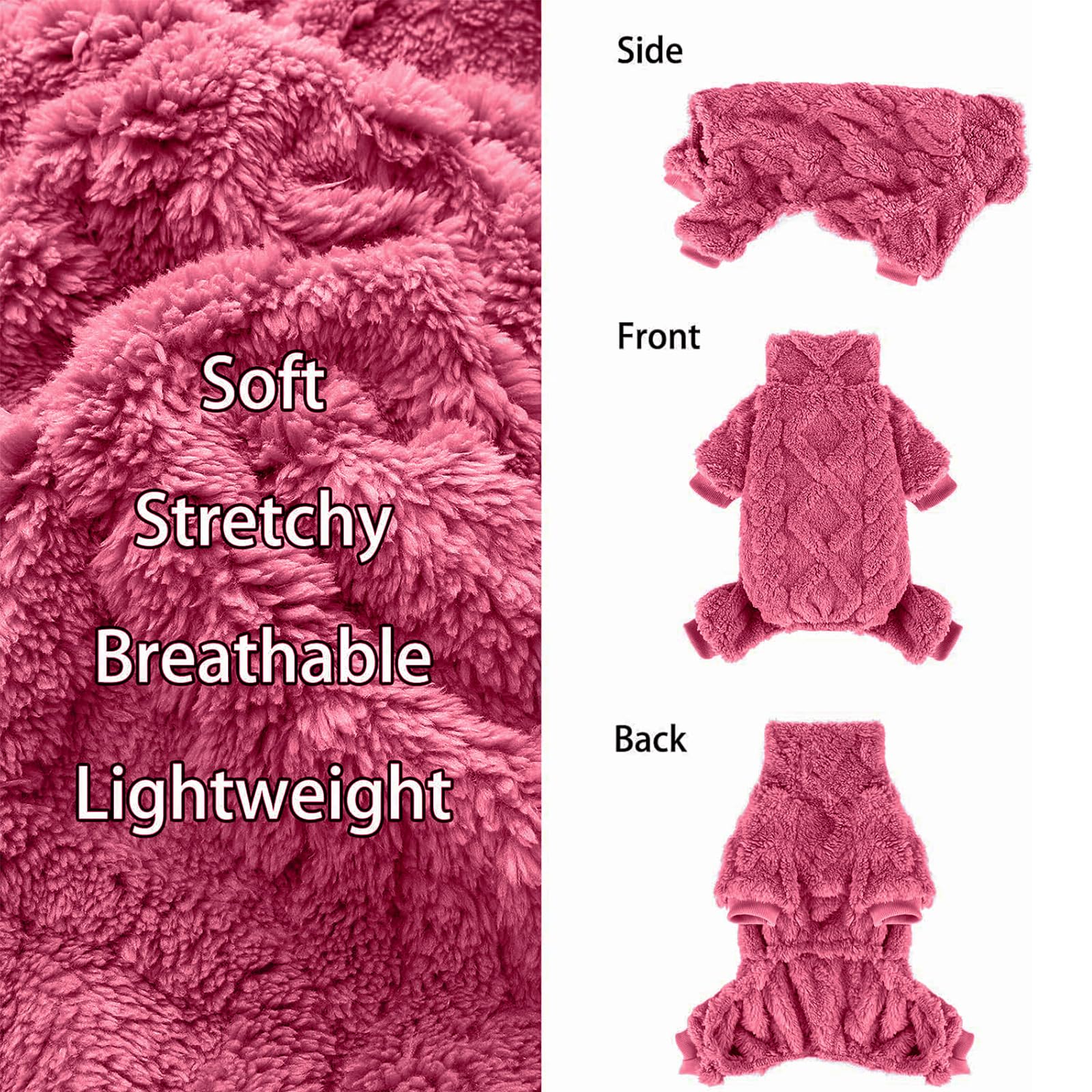 Kosiyi pijama para perro rosa suave, ideal para descanso cómodo.