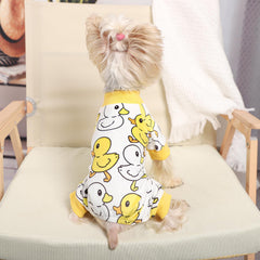 Kosiyi pijama estampado pato amarillo para perros, protege zonas sensibles durante el descanso.