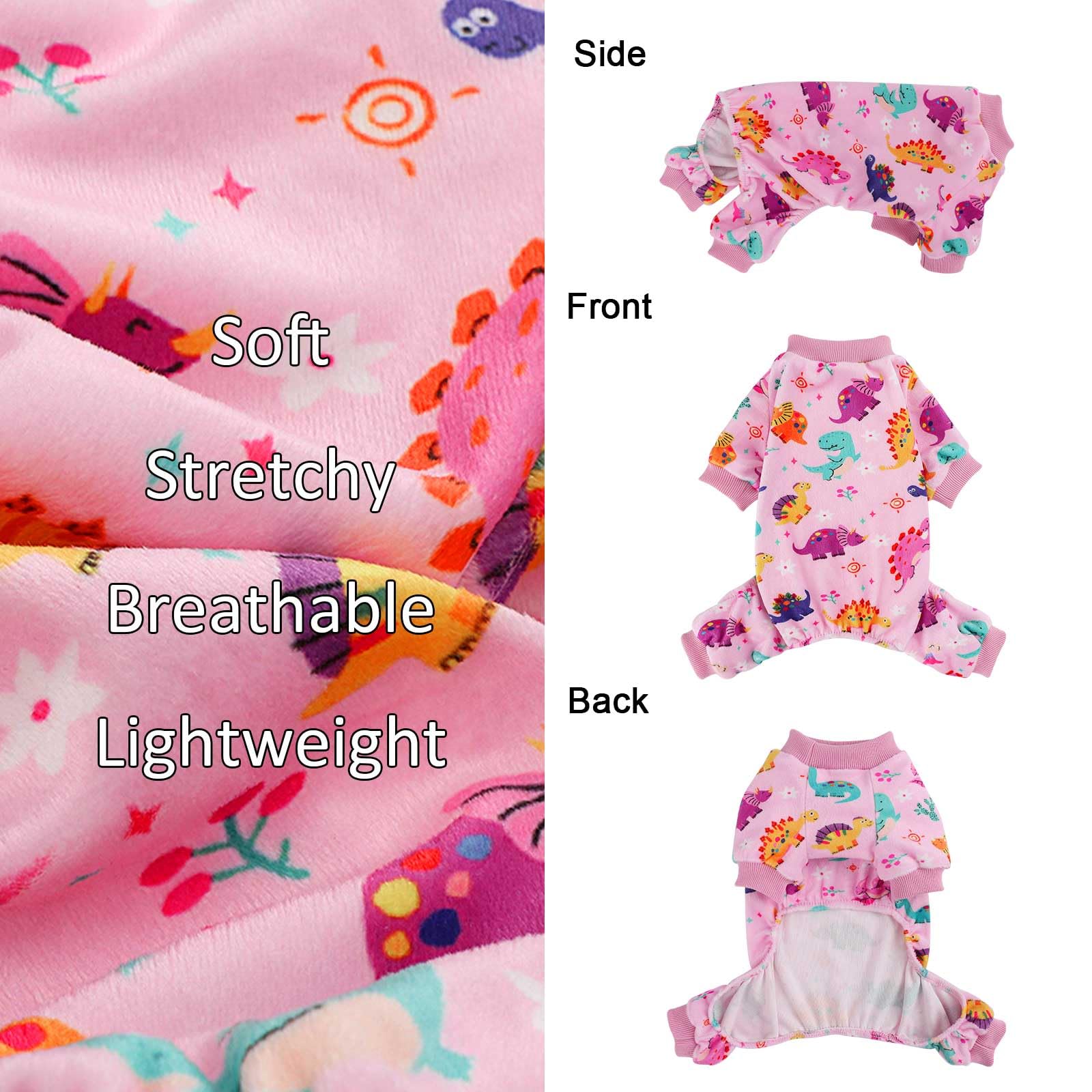 Kosiyi pijamas para perro pequeño, vista trasera, calidez envolvente para días fríos.