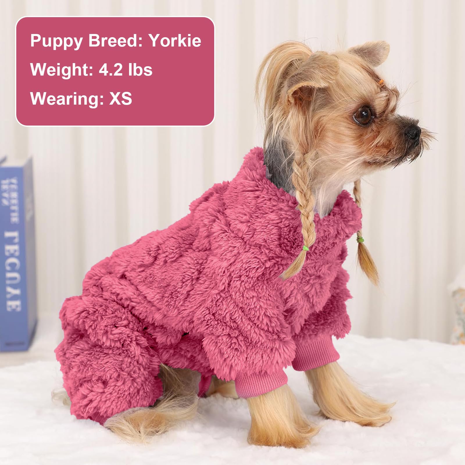 Kosiyi prenda de invierno para perro rosa, perfecta para paseos.
