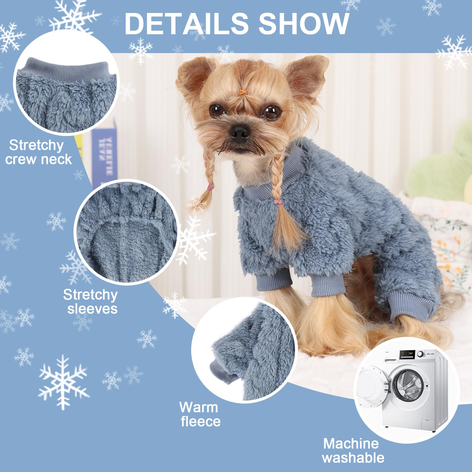 Kosiyi ropa de invierno para perro pequeño, uso diario y cómodo para paseos.