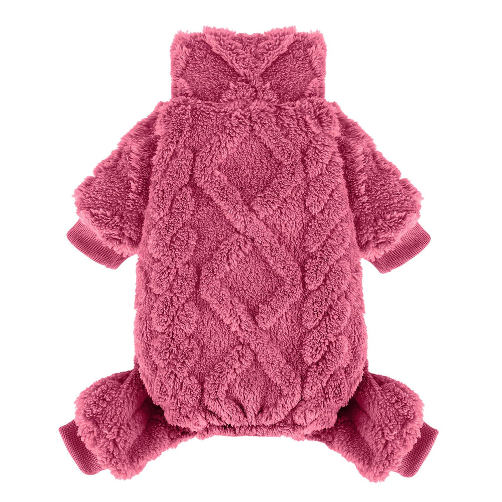 Kosiyi sudadera para perro rosa con cuello alto, ideal para días fríos.