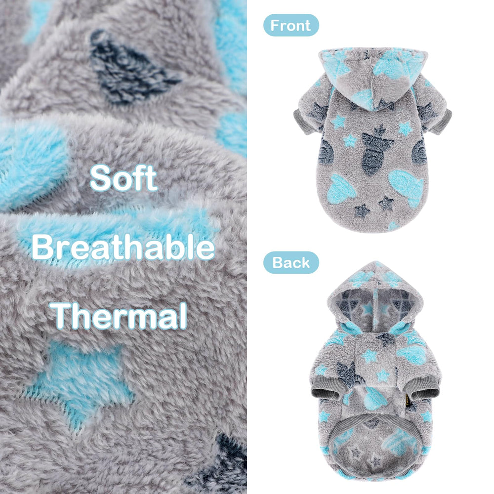 Kosiyi sudadera con capucha para perro pequeño, tela suave y cálida