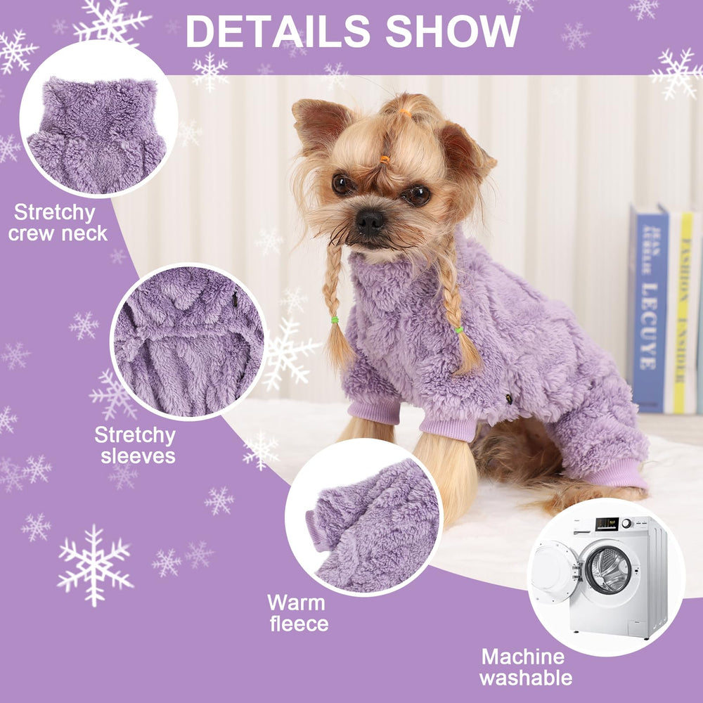 Kosiyi suéter morado para perro pequeño, cierre elástico, fácil de poner.