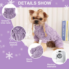 Kosiyi suéter morado para perro pequeño, cierre elástico, fácil de poner.