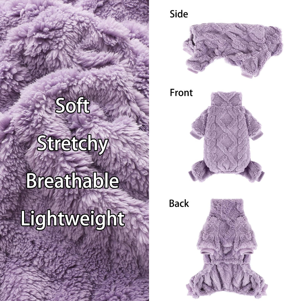 Kosiyi suéter morado para perro pequeño, vista trasera, suave con piel sensible.