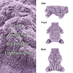 Kosiyi suéter morado para perro pequeño, vista trasera, suave con piel sensible.