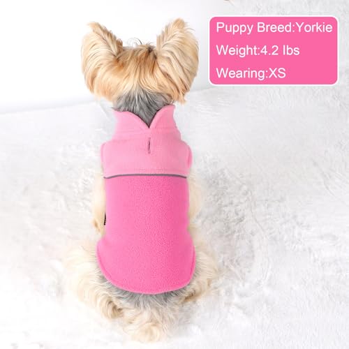 Kosiyi sudadera rosa para perro pequeño, abriga durante paseos de invierno.