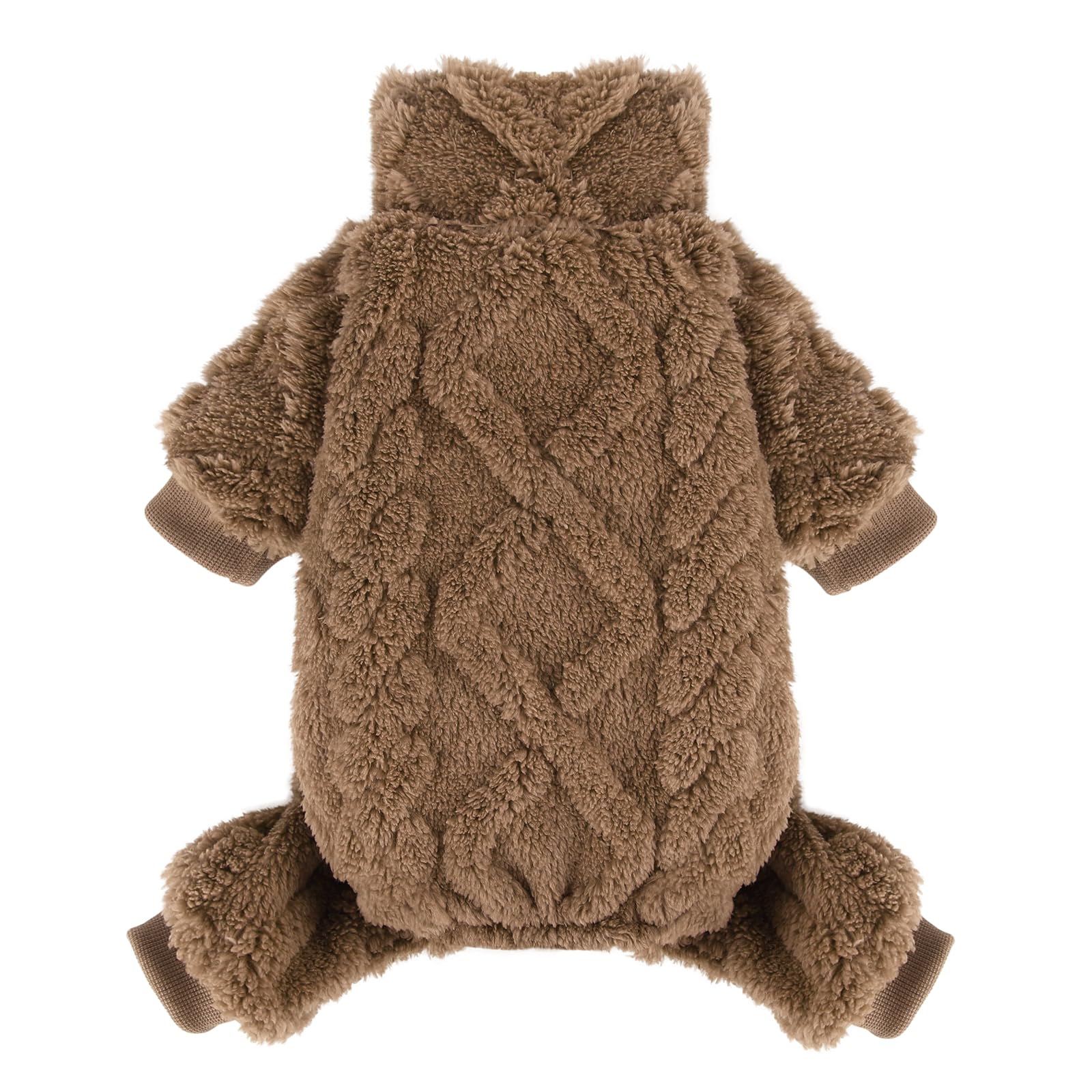 Kosiyi sudadera para perro polar cuello alto marrón, ideal para paseos fríos