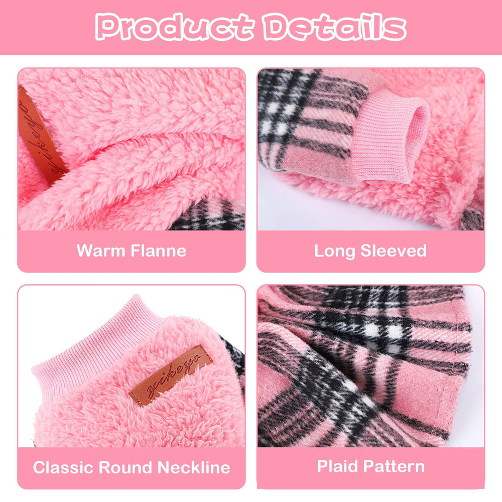 Kosiyi vestido de boda y Navidad para perro pequeño rosa con cuadros, ideal para ocasiones especiales.