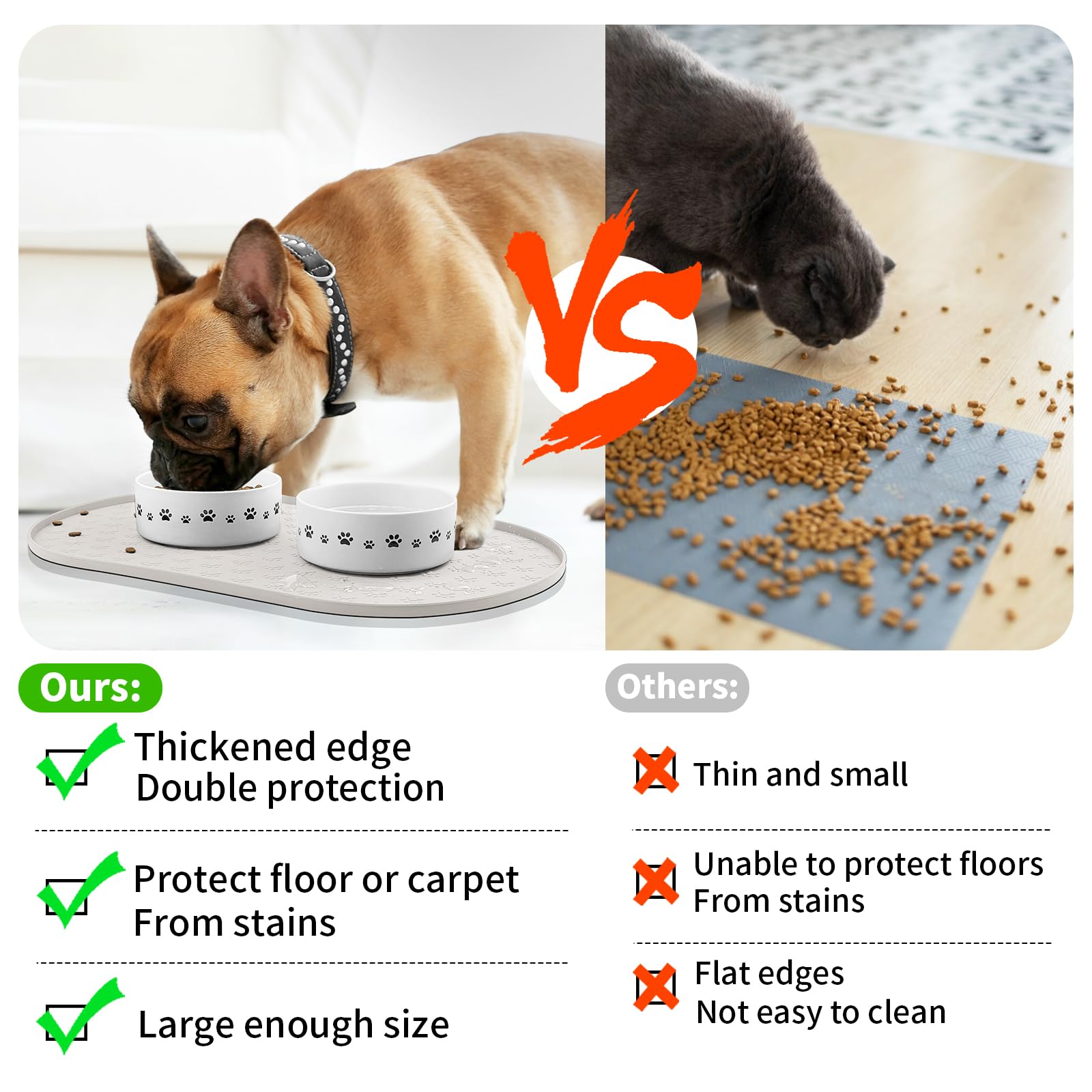 KPWACD alfombrilla fuentes gatos impermeable: apta para bebederos y fuentes para gatos