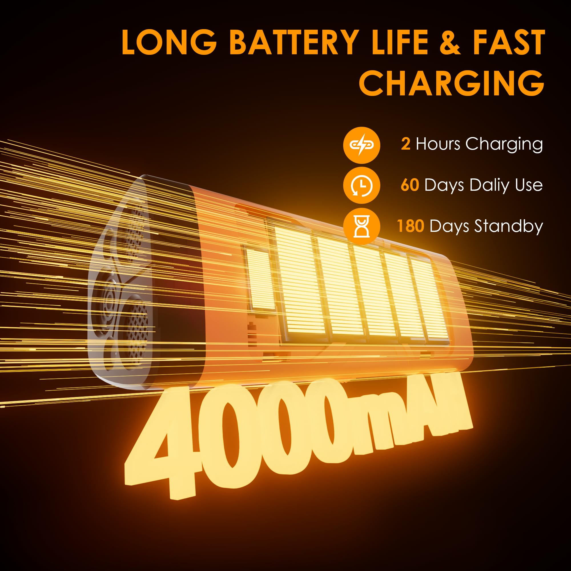 KQMOP Batería 4000mAh, carga rápida y larga autonomía.