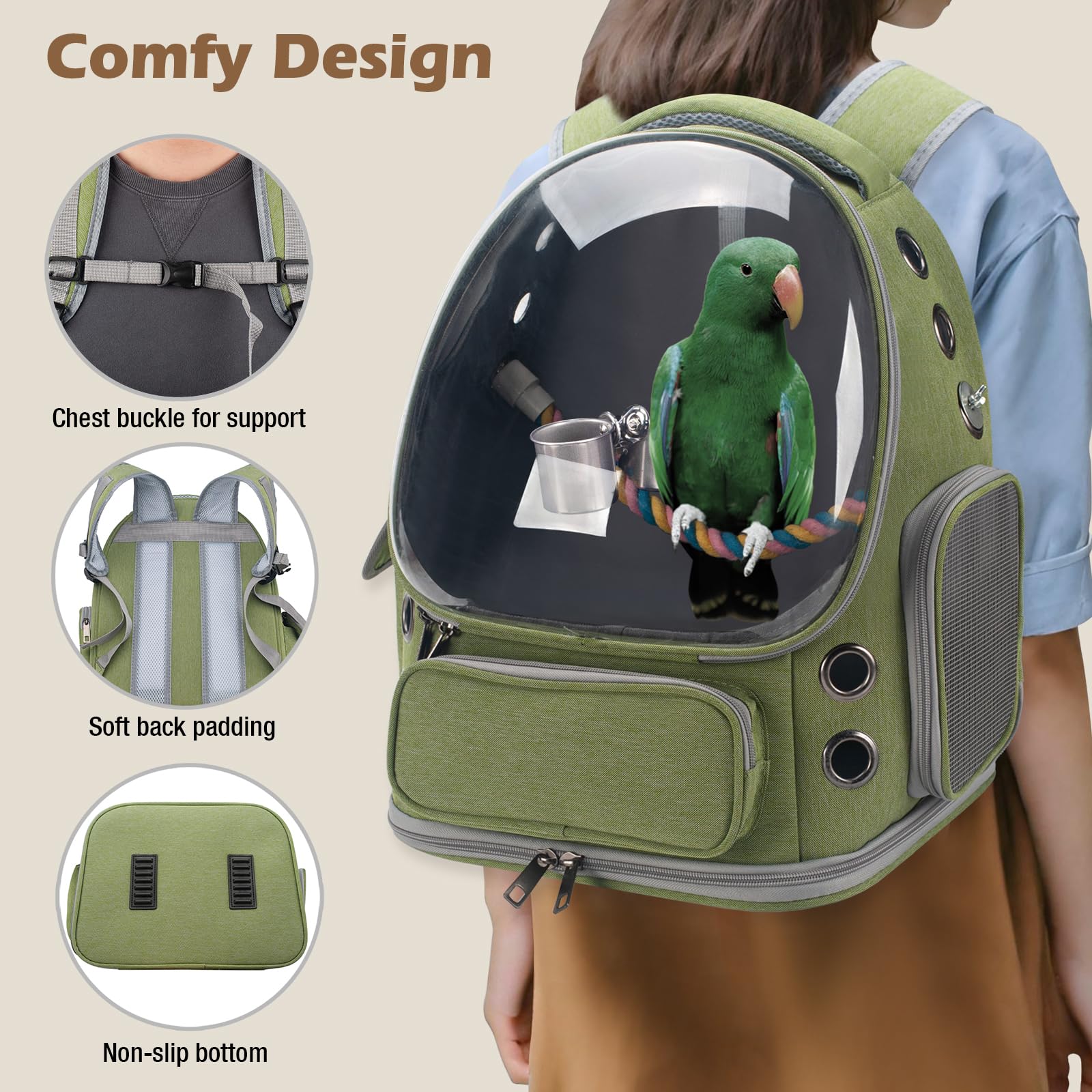 KREACHUR mochila con accesorios incluidos, conveniencia para cada viaje con tu mascota.