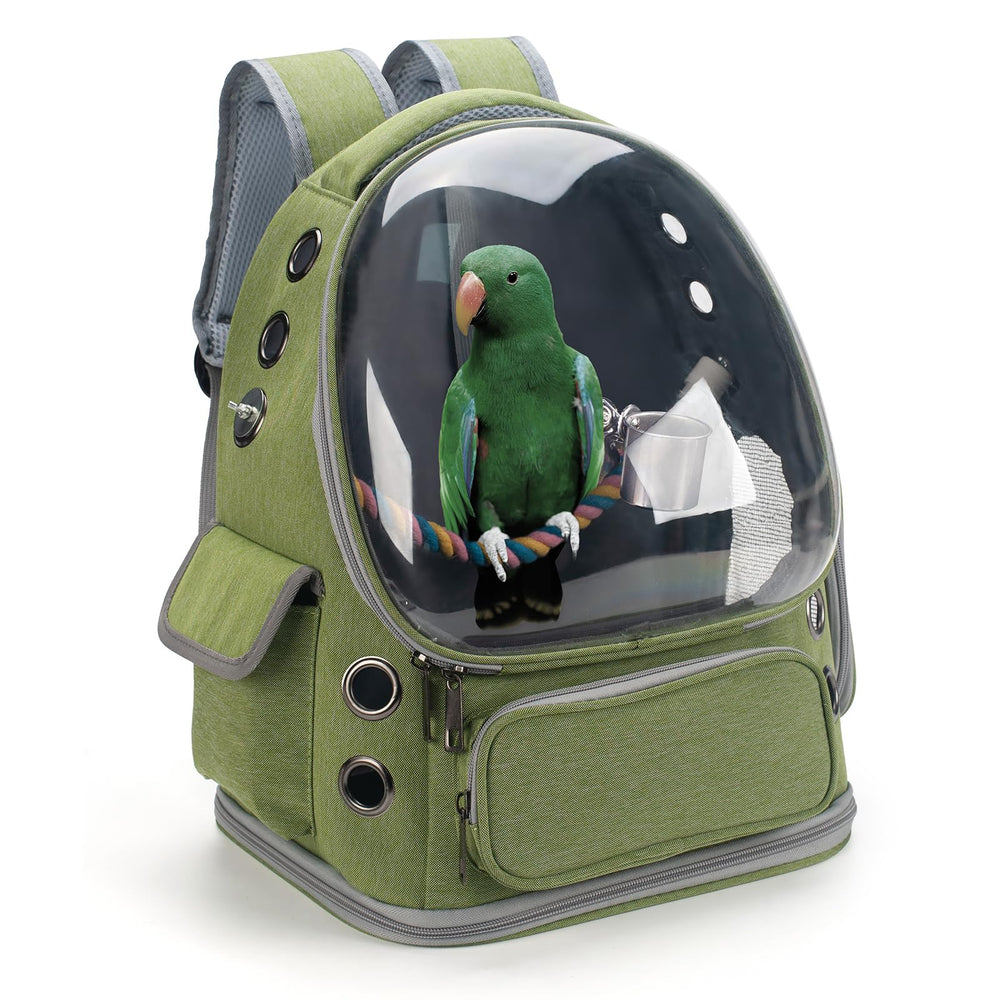 KREACHUR mochila para aves con ventana transparente, ideal para viajes y vistas panorámicas.