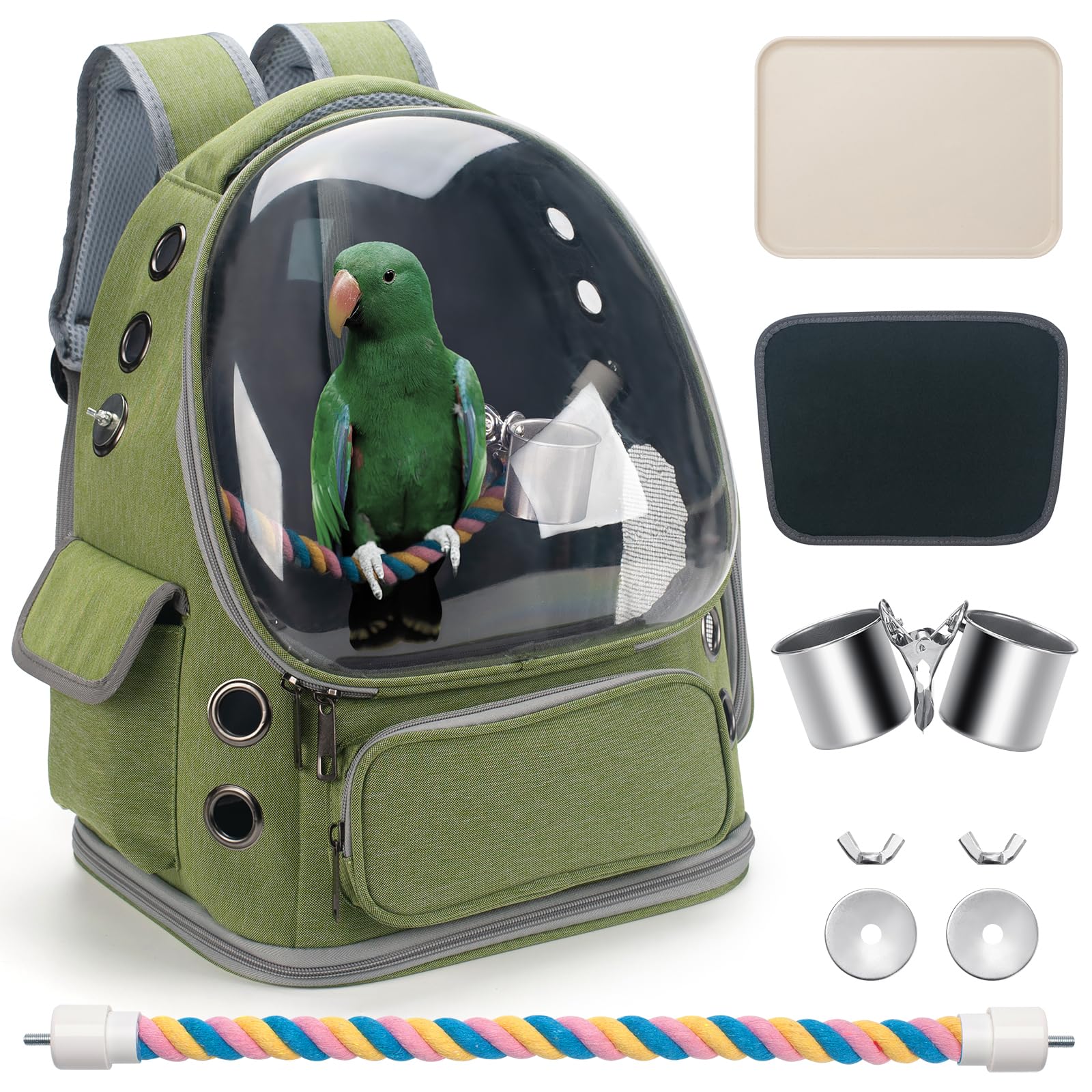 KREACHUR mochila con ventilación amplia, mantiene flujo de aire para el ave durante el trayecto.