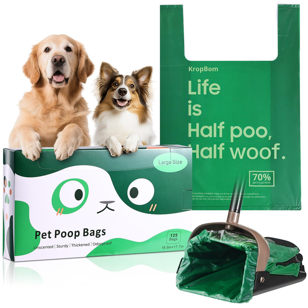 KropBom bolsas XXL para heces de perro, compatibles con cubo giratorio A&H, a prueba de fugas
