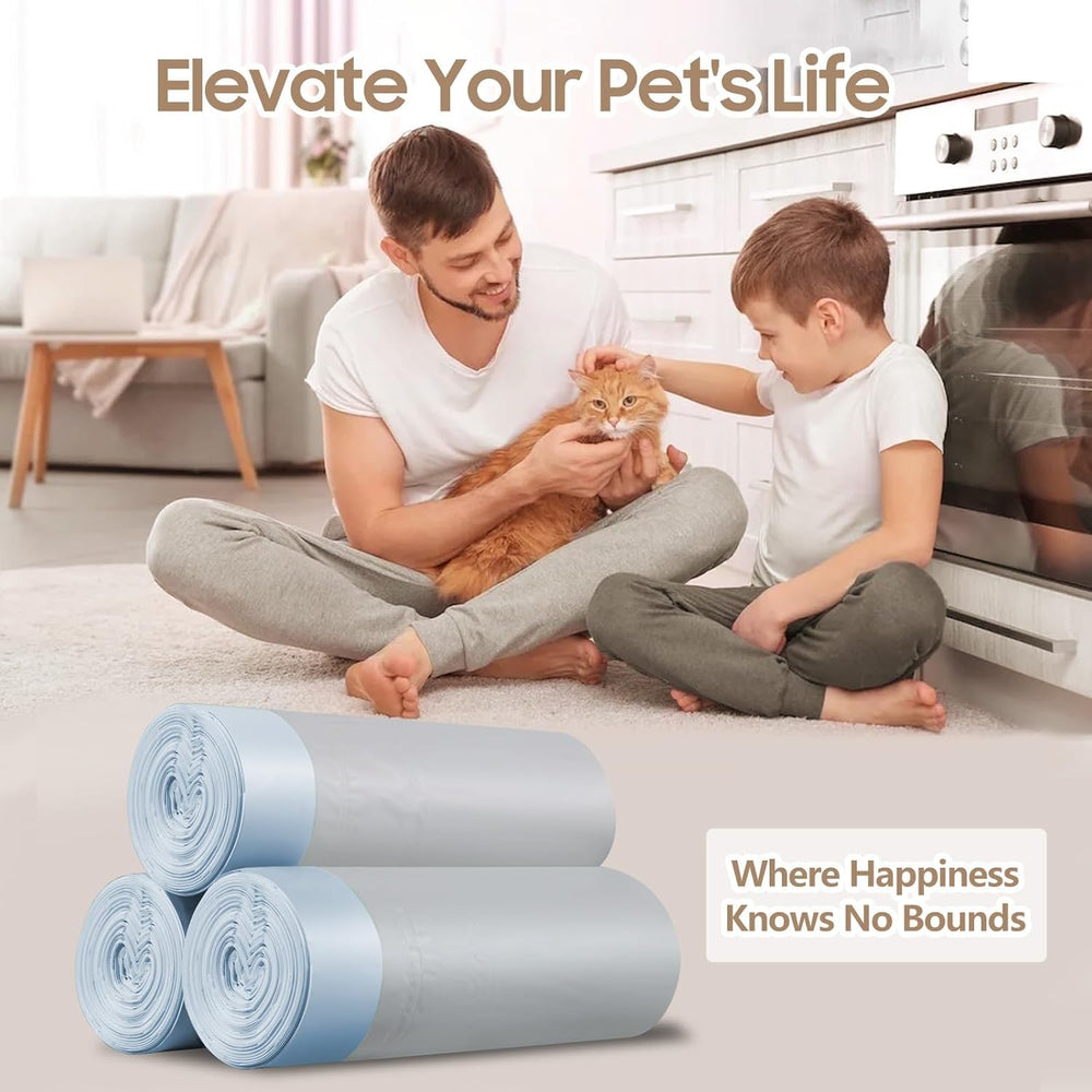 Capacidad 9-10 galones, ideal para hogares con varios gatos.