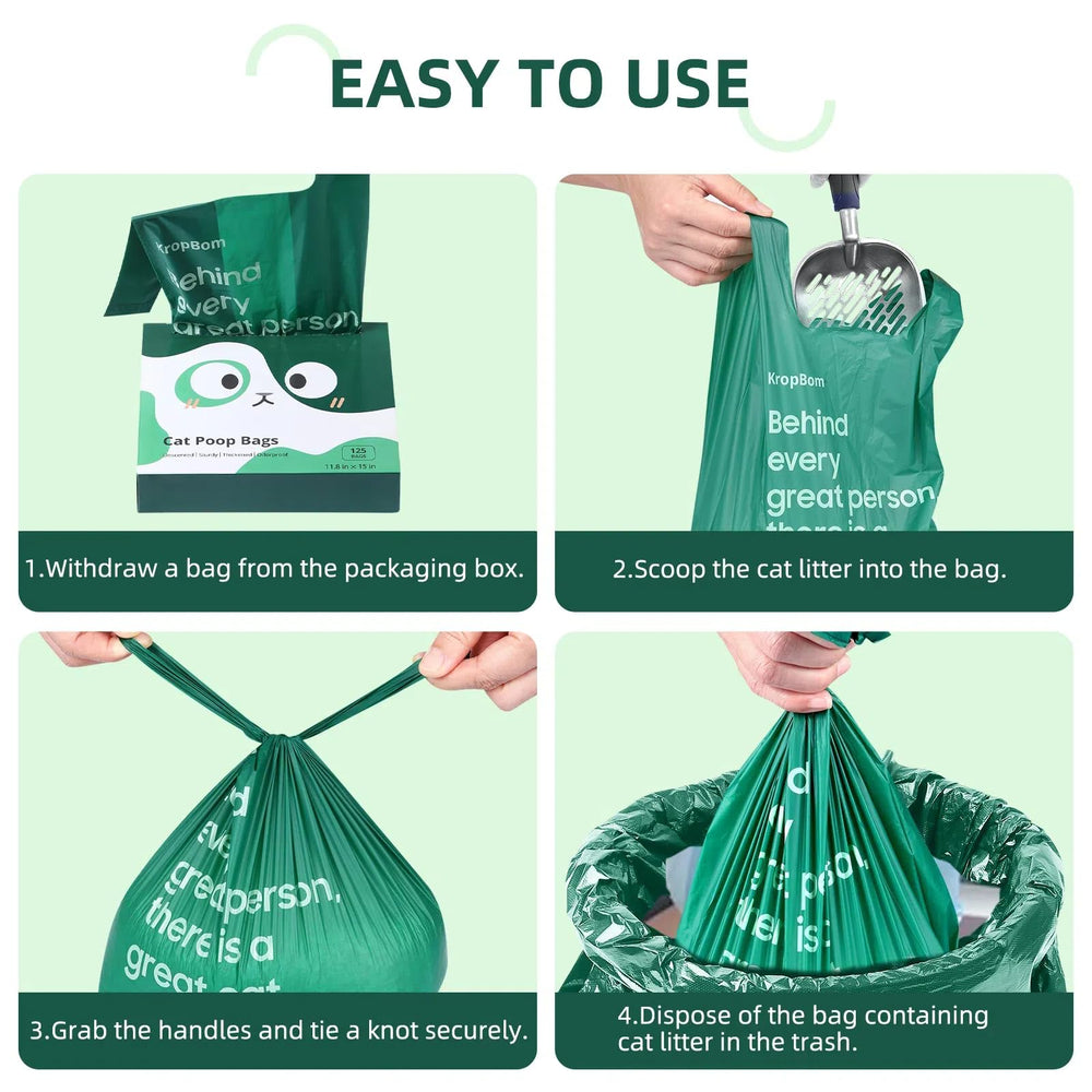 KropBom bolsas-gato-eco-amigables-duraderas: menos desperdicio en cada limpieza.