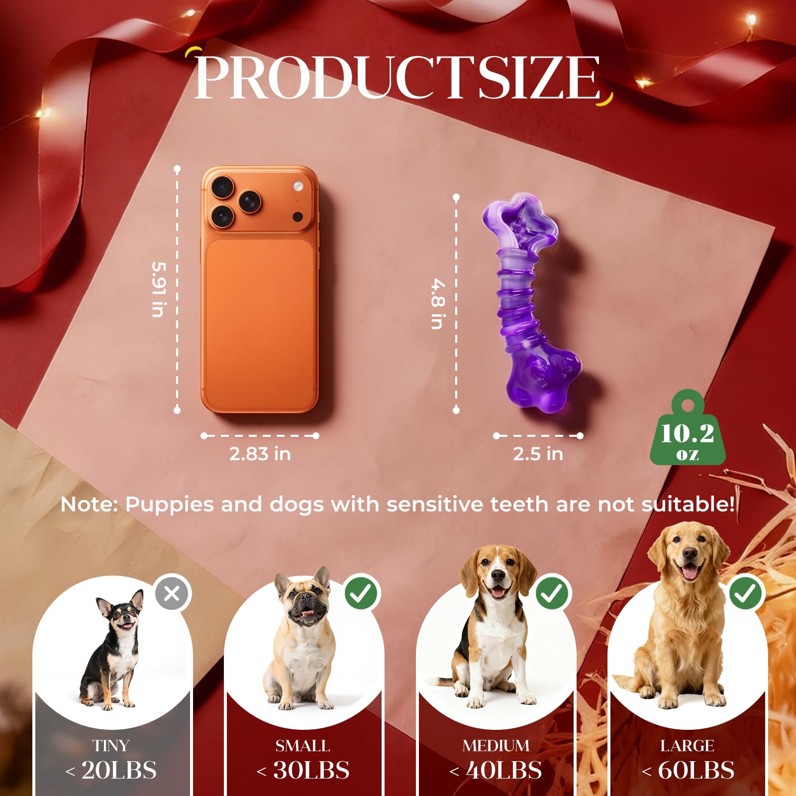 Juguete interactivo Kseroo con diseño de hueso y colores brillantes para atraer a tu perro.
