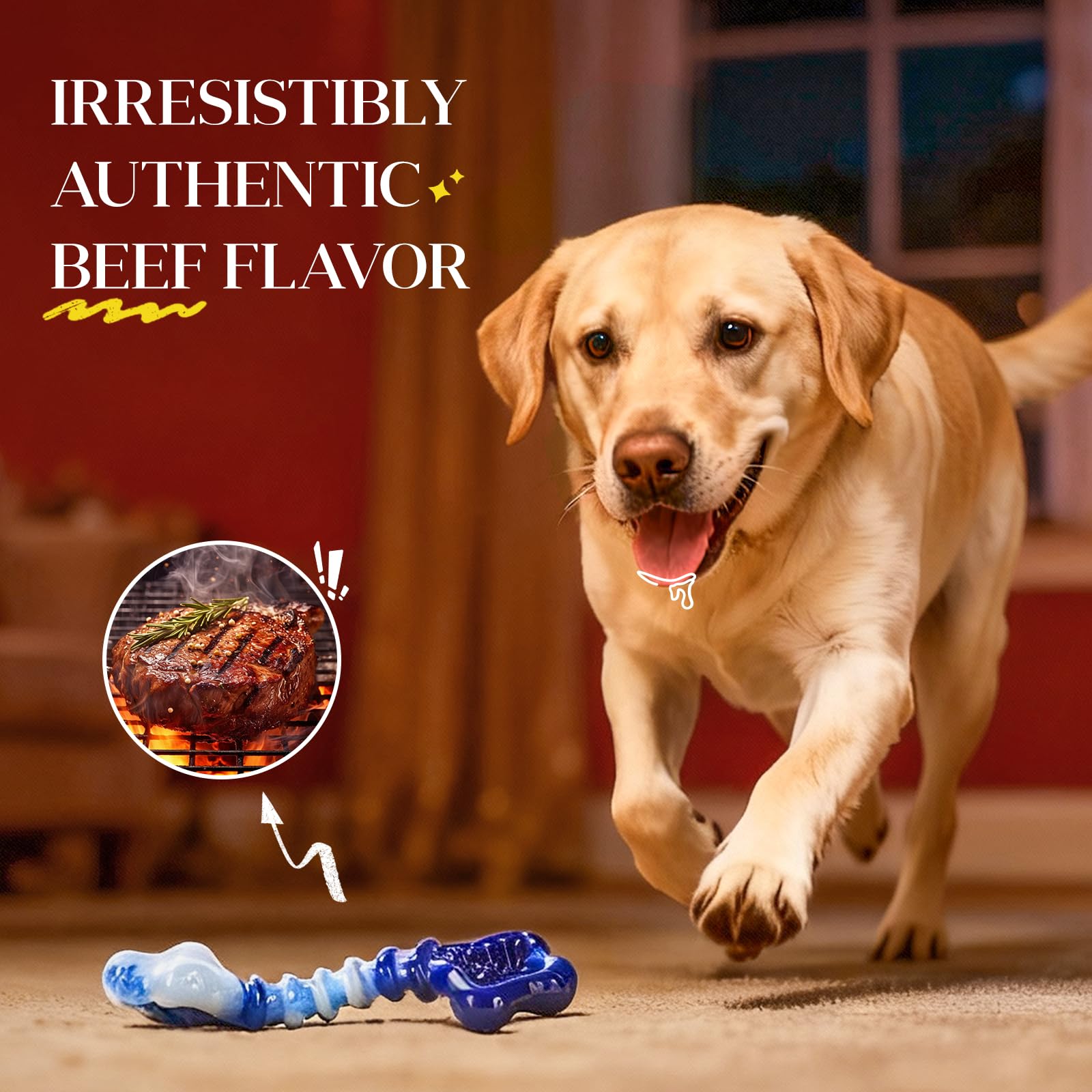 Juguete de nylon resistente Kseroo para perros grandes, más duradero que el caucho.