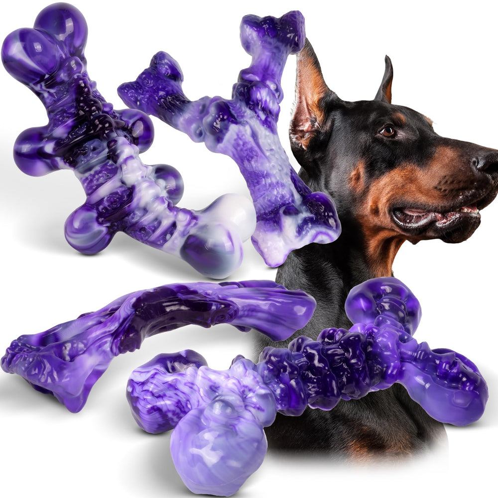 KSEROO X, hueso de nylon indestructible para perros grandes, mordidas fuertes y juego prolongado