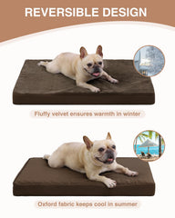 KSIIA cama para perros con dos caras: felpa suave y tela Oxford fresca