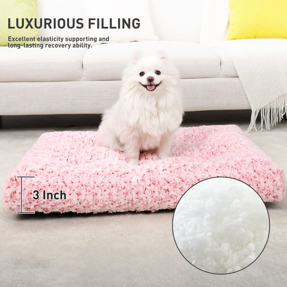 KSIIA Cama Deluxe Rosa: detalle de terciopelo suave y cálido.