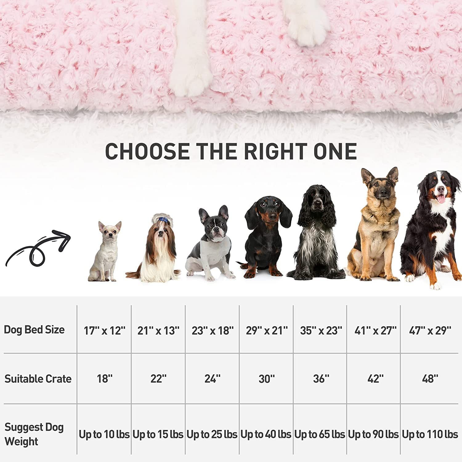 KSIIA Cama Deluxe Rosa: dimensiones 29x21x3, apta para perros pequeños y medianos.