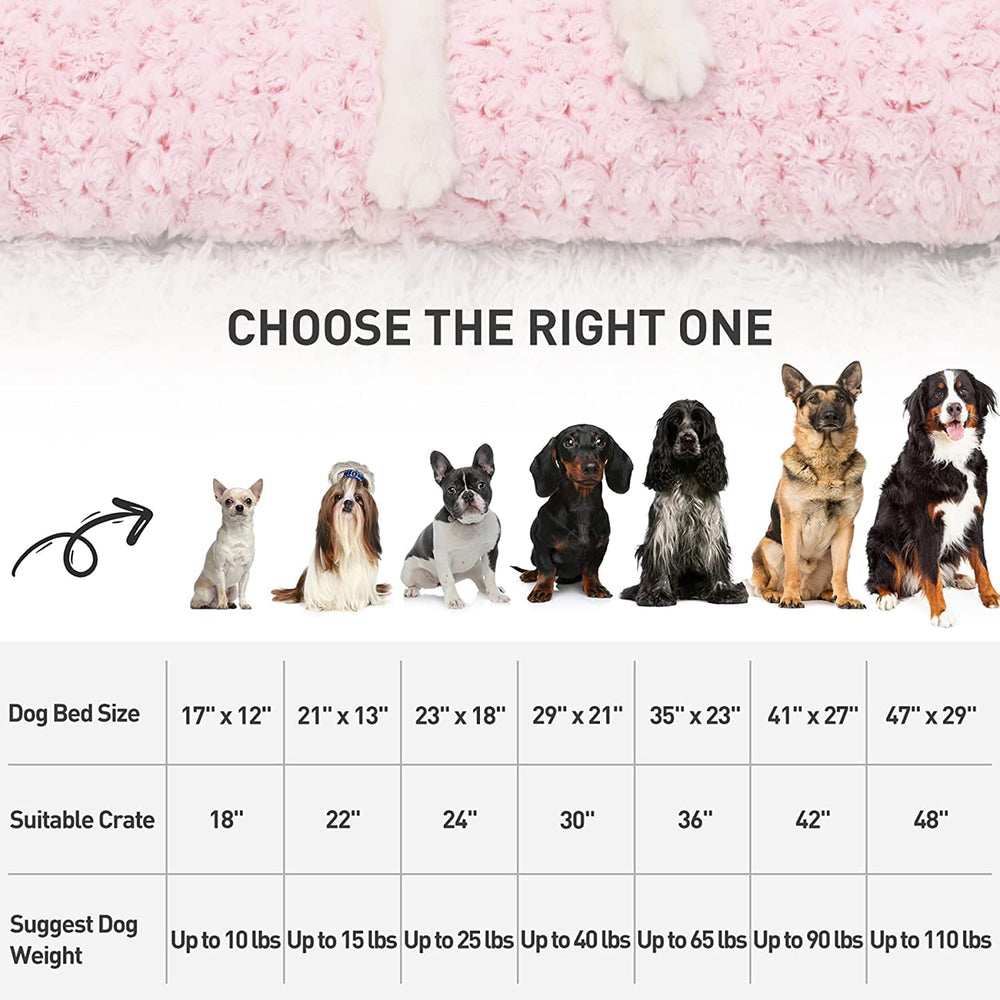 KSIIA Cama Deluxe Rosa: dimensiones 29x21x3, apta para perros pequeños y medianos.