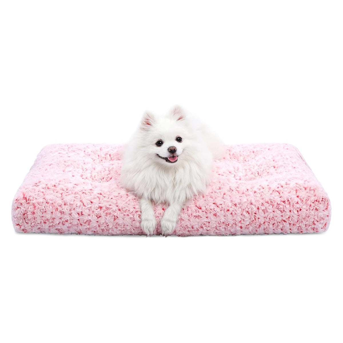 KSIIA Cama Deluxe Rosa: vista frontal con acolchado suave para confort inmediato.