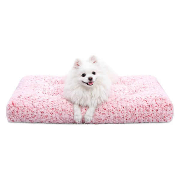 KSIIA Cama Deluxe Rosa: vista frontal con acolchado suave para confort inmediato.