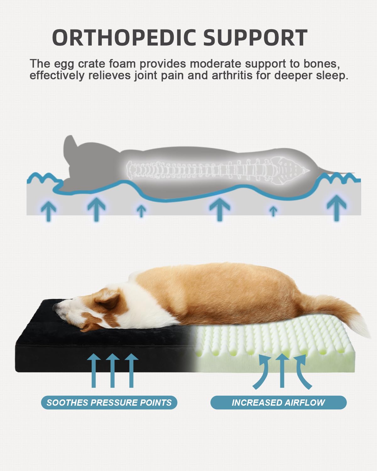 KSIIA cama para perro, cubierta lavable y resistente al agua